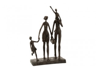 Hnědá soška Family Time - 11*22*38 cm
