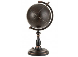 Hnědý kovový glóbus Engra - Ø 32*66 cm