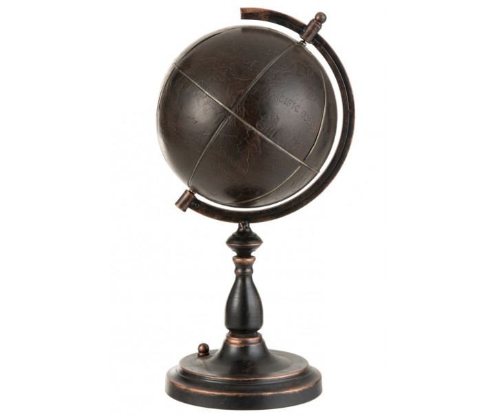 Hnědý kovový glóbus Engra - Ø 32*66 cm J-Line by Jolipa