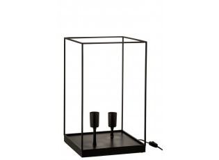 Lampa z černého kovového rámu Tilde L - Ø 30,5*50,5 cm