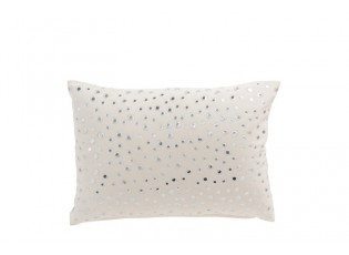 Bílý podélný polštář s designem kapek La Pluie - 30*50 cm