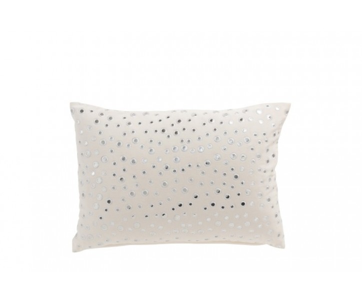 Bílý podélný polštář s designem kapek La Pluie - 30*50 cm J-Line by Jolipa
