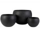 Set 3ks černých květináčů Clay - Ø 55*39 cm J-Line by Jolipa