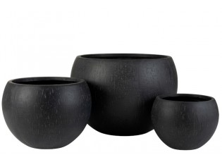 Set 3ks černých květináčů Clay - Ø 55*39 cm