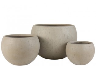 Set 3ks béžovo-šedých květináčů Clay - Ø 55*39 cm