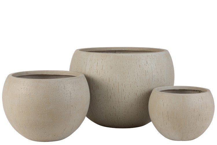 Set 3ks béžových květináčů Clay - Ø 55*39 cm