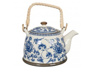 Konvička se sítkem modré květy - Ø 14*14 cm / 0,7L