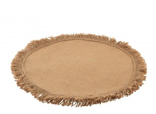 Jutové prostírání s třásněmi - Ø 43 cm