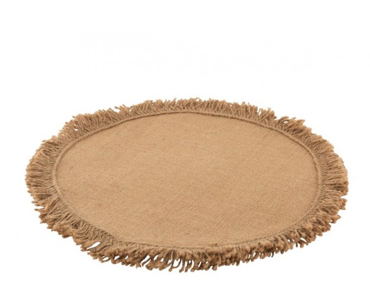 Jutové prostírání s třásněmi - Ø 43 cm J-Line by Jolipa