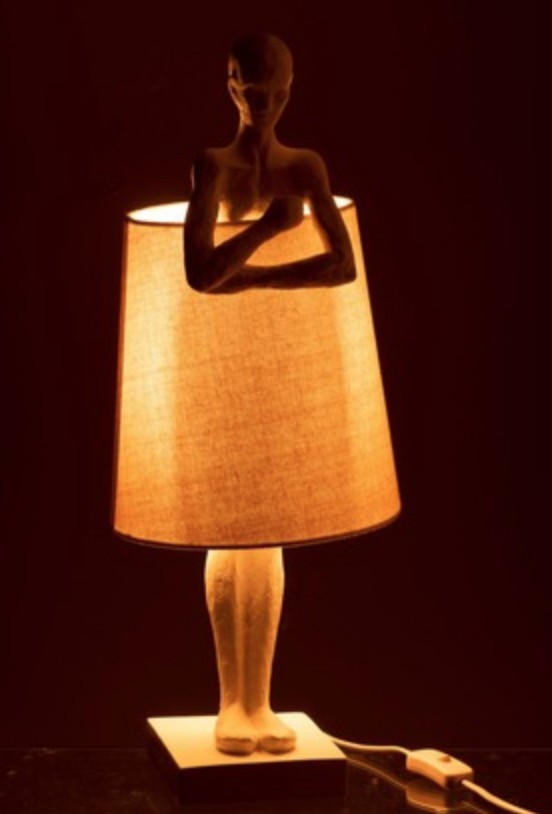 Bílá stolní lampa Figurines – Ø 23,5*58 cm J-Line by Jolipa Bílá stolní lampa Figurines – Ø 23,5*58 cm J-Line by Jolipa