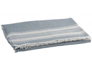 Modro - bílý bavlněný pléd Stripes - 130*170 cm