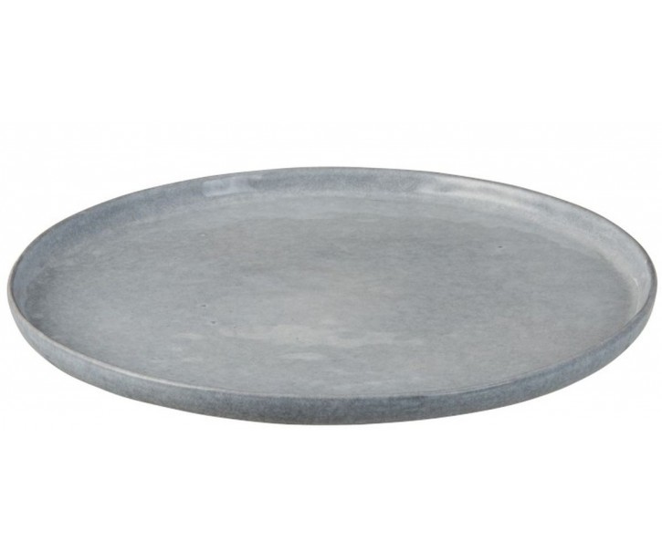 Světle šedý keramický jídelní talíř Shiny blue XL - Ø 32cm J-Line by Jolipa