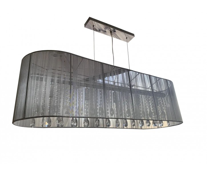Oválné šedé závěsné světlo Venezia Grey - 110*30cm / 5*E14