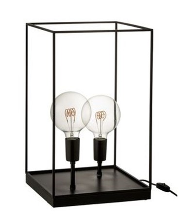 Lampa z černého kovového rámu Tilde L - Ø 30,5*50,5 cm J-Line by Jolipa Lampa z černého kovového rámu Tilde L - Ø 30,5*50,5 cm J-Line by Jolipa