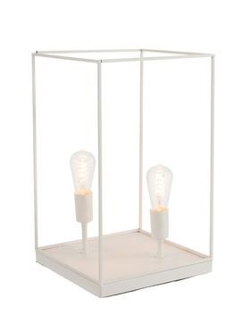 Lampa z bílého kovového rámu Tilde L - Ø 30,5*51 cm J-Line by Jolipa Lampa z bílého kovového rámu Tilde L - Ø 30,5*51 cm J-Line by Jolipa