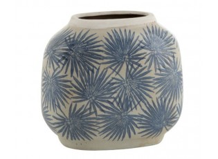 Keramická váza s modrými květy Blaw - 24*12,5*22 cm