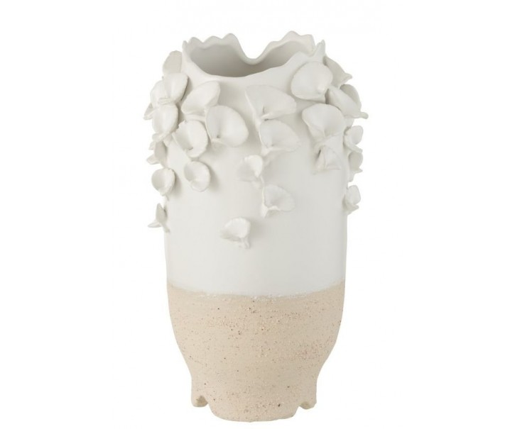 Keramická váza s květy sasanky Anemone - Ø22*38 cm J-Line by Jolipa