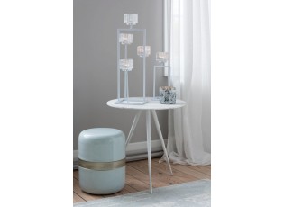 Bílý kovový svícen na 1 svíčku Glass - 12*11*42 cm