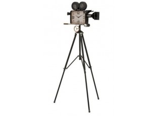 Hodiny v designu retro kamery na stativu - 70*70*153 cm
