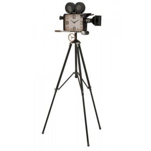 Hodiny v designu retro kamery na stativu - 70*70*153 cm