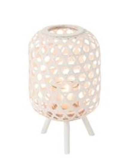 Dřevěná bílá lucerna na nožičkách Magali - Ø 31*52 cm J-Line by Jolipa Dřevěná bílá lucerna na nožičkách Magali - Ø 31*52 cm J-Line by Jolipa