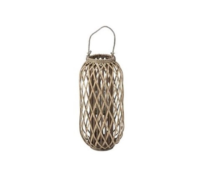 Šedohnědá dřevěná lucerna Romaine S - Ø 32*66 cm J-Line by Jolipa