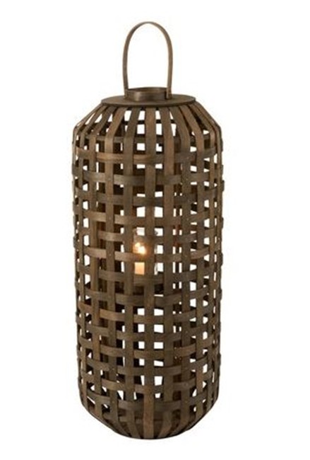 Tmavě hnědá dřevěná lucerna Toinette L - Ø 41,5*95 cm J-Line by Jolipa Tmavě hnědá dřevěná lucerna Toinette L - Ø 41,5*95 cm J-Line by Jolipa