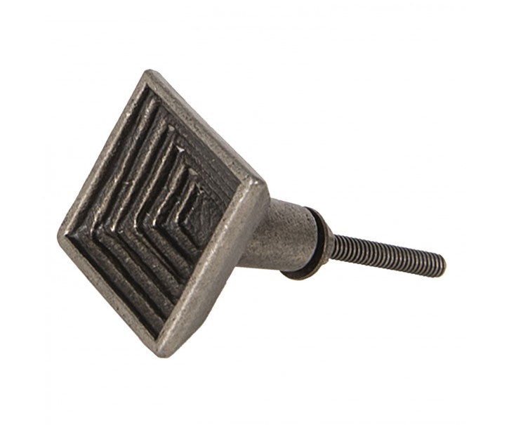 Kosočtvercová kovová úchytka na nábytek - 3*3*4 cm Clayre & Eef