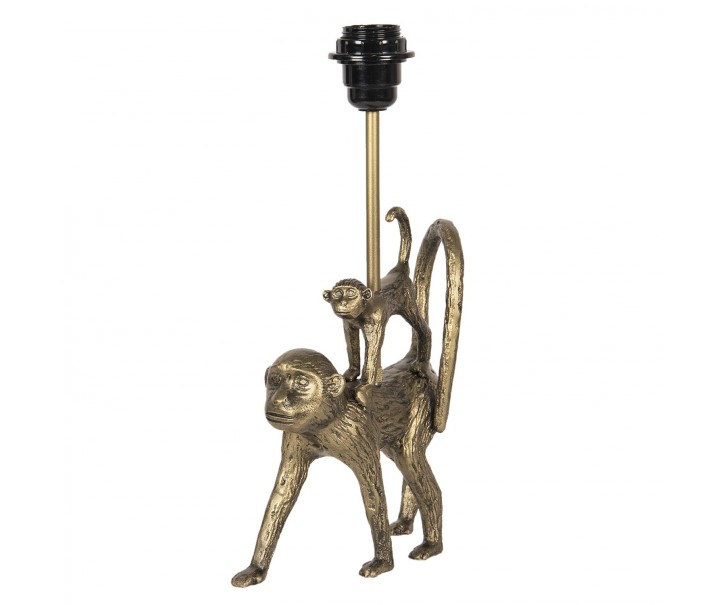 Zlatá stolní lampa v designu opic Les Animaux - 20*7*36 cm Clayre & Eef