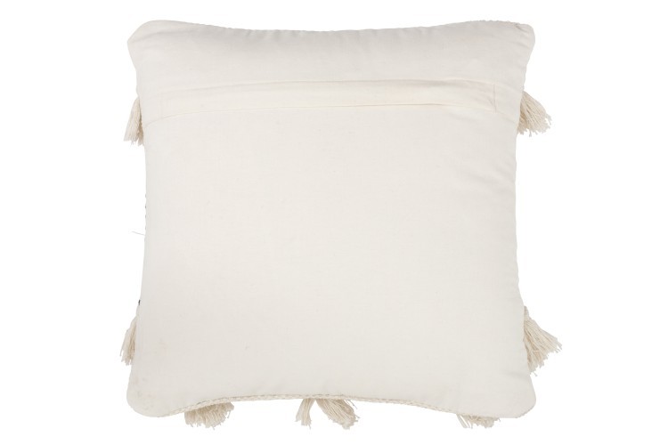 Krémový polštář se střapci Tassel - 45*45*4 cm J-Line by Jolipa Krémový polštář se střapci Tassel - 45*45*4 cm J-Line by Jolipa