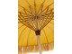 Žlutý dřevěný slunečník s třásněmi Raffia - Ø 190*250 cm J-Line by Jolipa