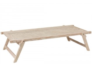 Bílý konferenční stolek ve tvaru Army lehátka Adelais - 181*86*42 cm