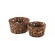 Sada 2 kulatých košíků z rákosu v kaštanově hnědé Orabelle - Ø 23*13 cm J-Line by Jolipa