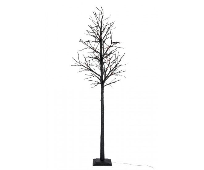 Dekorativní černý strom s LED světýlky - teplá bílá - 300 cm J-Line by Jolipa
