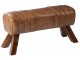 Hnědá kožená lavice v podobě gymnastické Cognac - 91*36*48 cm J-Line by Jolipa