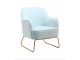 Světle modré sametové křesílko Firenze light blue - 65*75*80cm Collectione
