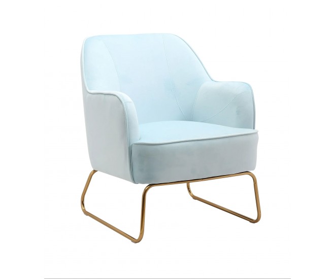 Světle modré sametové křesílko Firenze light blue - 65*75*80cm Collectione