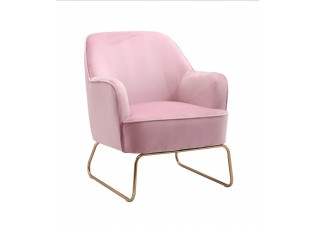 Růžové sametové křesílko Firenze pink - 65*75*80cm