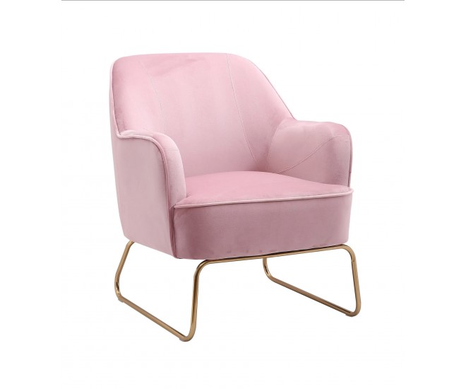 Růžové sametové křesílko Firenze pink - 65*75*80cm Collectione