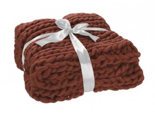 Pletený vínový pléd Tricot - 152*127 cm