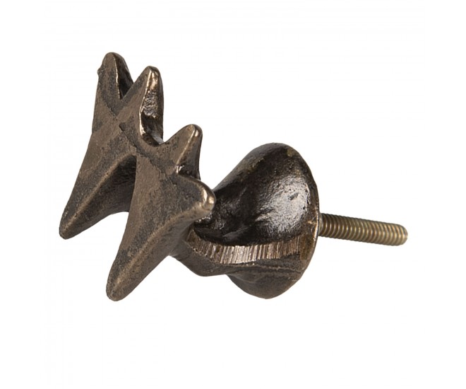 Hnědá kovová úchytka Kachní nohy - 4*4 cm Clayre & Eef