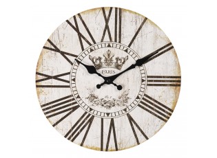 Vintage nástěnné hodiny s římskými číslicemi Paris – Ø 30*3 cm / 1*AA