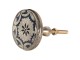 Kovová úchytka s modrým ornamentem III – Ø 5*8 cm Clayre & Eef