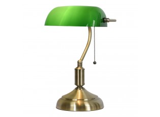 Stolní lampa se zeleným skleněným stínidlem GreenBank - 27*17*41 cm E27/max 1*60W