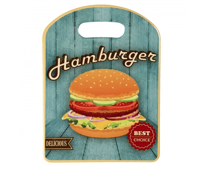 Malé servírovací keramické prkénko Hamburger - 15*20 cm Clayre & Eef
