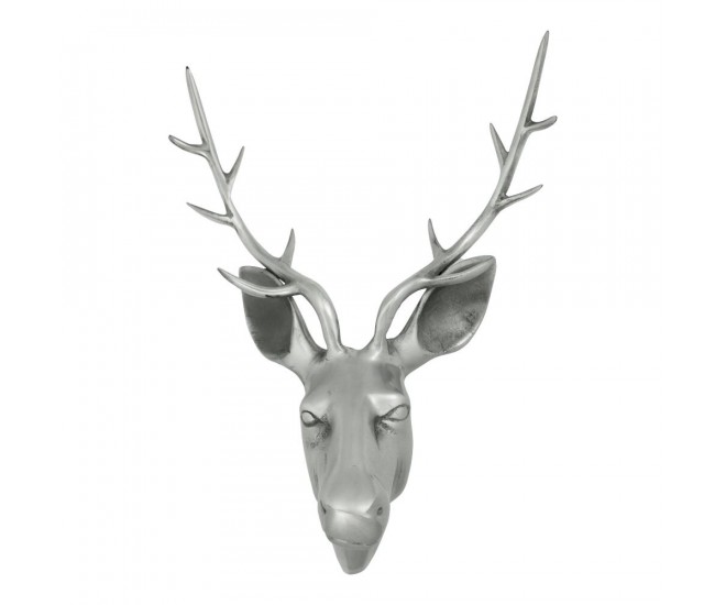 Sříbrná nástěnná dekorace hlava jelena Deer L - 45*30*65cm Mars & More 