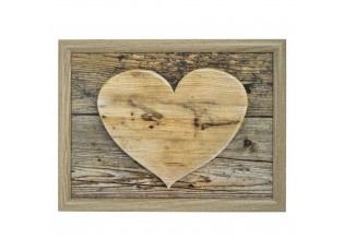 Podnos na nohy srdce ze dřeva - 43*33*7cm