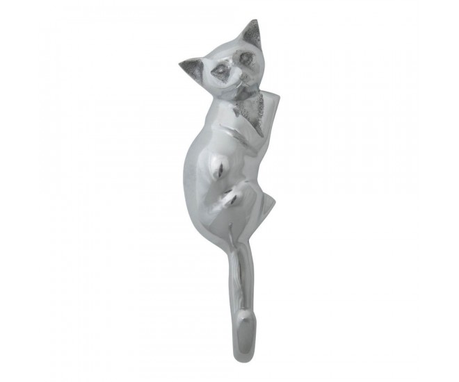 Stříbrný kovový háček kočka - 18*6*6cm Mars & More 