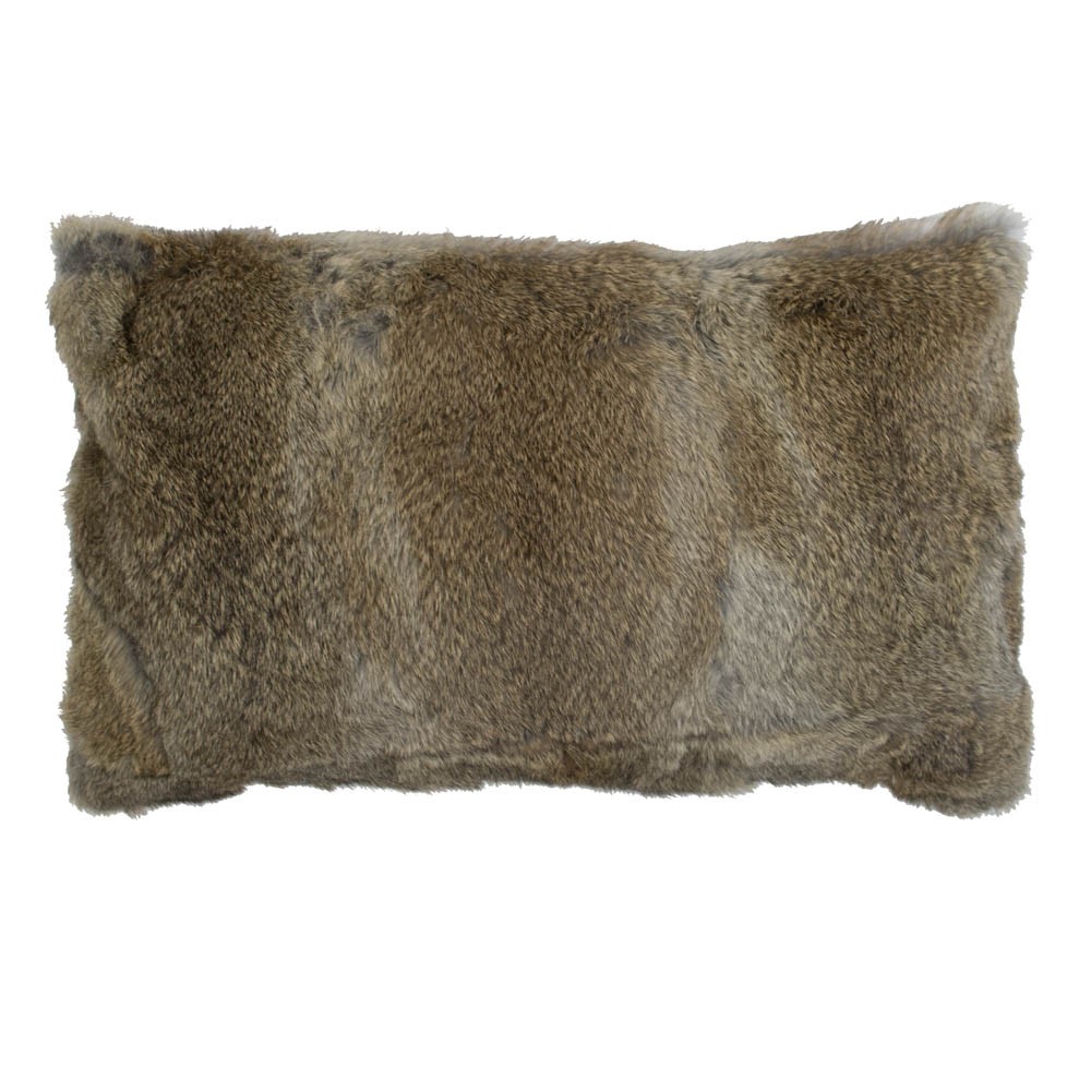Polštář z králičí kůže Rabbi hnědá - 50*30*10cm