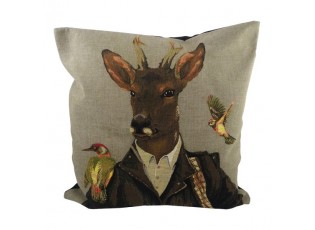 Gobelínový polštář Srnec s ptáky - 45*15*45 cm